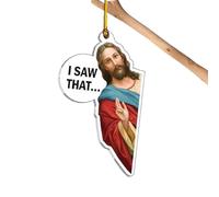 J'ai vu ce signe de Jésus - Décoration 2D acrylique de 3,19 pouces | Ornement de Jésus pour pendentif arbre de Noël, pendentif de rétroviseur, pour femmes, hommes, collègues, mamans