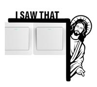 J'ai vu ce signe de Jésus - Symbole de cadre d'angle chrétien drôle, fenêtre de porte décorative | Meubles muraux uniques Miroir mural tiroir, armes de maison - Cadeau de Noël pour religieux