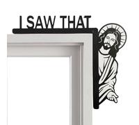 J'ai vu ce signe - Jesus Wooden Sitter, Faith Corner | Décor des Écritures de style ferme, mini-l'affichage du cadre de porte, œuvre d'art mural religieux, panneaux de message spirituel pour