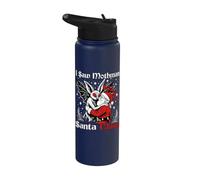 J'ai vu Mothman embrasser le Père Noël Cryptid Funny Christmas Stainless Steel Insulated Water Bottle
