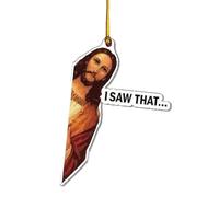 J'ai vu que Jésus s'accroche - Décoration de voiture amusante 2D en acrylique - Décoration de voiture - Décoration de sapin de Noël - Sac à dos - Porte-clés - Accessoire de Noël