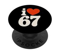 J'aime 67 - J'adore Six Seven PopSockets PopGrip Adhésif