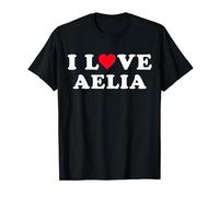 J'aime Aelia avec le nom de ma petite amie et de mon petit ami Aelia T-Shirt