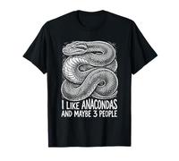 J'aime Anacondas et Peut-être 3 Personnes Python Snake T-Shirt