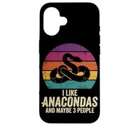 J'aime Anacondas et Peut-être 3 Personnes, Un Coucher de Soleil Amusant sur Les Reptiles Coque pour iPhone 16