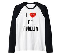 J'aime Aurelia Nom Drôle Manche Raglan