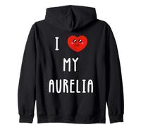 J'aime Aurelia Nom Drôle Sweat à Capuche