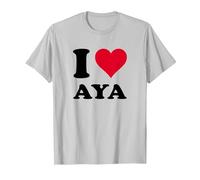 J'aime Aya T-Shirt, Homme, Argent, M