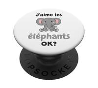 J'aime Bien Les Éléphants Éléphant Mignon PopSockets PopGrip Adhésif