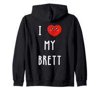 J'aime Brett Nom Drôle Sweat à Capuche