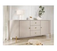 Jaime - buffet bas 178 cm - 3 tiroirs, 2 portes et 2 étagères - Beige