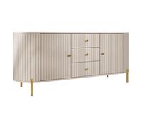 Jaime - buffet bas 178 cm - 3 tiroirs, 2 portes et 2 étagères - Beige
