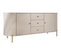 Jaime - buffet bas 178 cm - 3 tiroirs, 2 portes et 2 étagères - Beige
