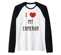 J'aime Cameron Nom Drôle Manche Raglan
