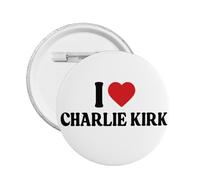 J'aime Charlie Kirk Badge rond Justice pour Charlie Kirk Broche décorative Épingles rondes Taille du badge