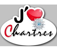 j'aime Chartres (15x11cm) - Sticker/autocollant