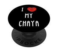 J'aime Chaya Nom Drôle PopSockets PopGrip Adhésif