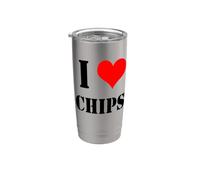 J'aime chips de pommes de terre I Love Chips Gobelet isotherme en acier inoxydable double paroi