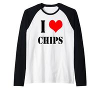 J'aime Chips de Pommes de Terre I Love Chips Manche Raglan