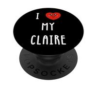 J'aime Claire Nom Drôle PopSockets PopGrip Adhésif
