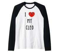 J'aime Cleo Nom Drôle Manche Raglan