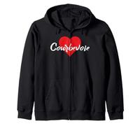 J'aime Courbevoie France Femmes Coeur Sweat à Capuche