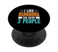 J'aime Courir et Peut-être 3 Personnes PopSockets PopGrip Adhésif