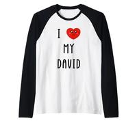 J'aime David Nom Drôle Manche Raglan