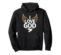 J'aime Dieu, dévotion spirituelle, ailes, colombe Sweat à Capuche