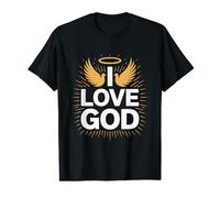 J'aime Dieu : Faith Wings Halo, Source d'inspiration T-Shirt Graphique avec Valeur
