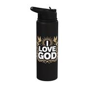 J'aime Dieu, foi spirituelle, dévotion, soleil Stainless Steel Insulated Water Bottle