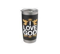 J'aime Dieu Inspiration spirituelle Angelic Gobelet isotherme en acier inoxydable double paroi