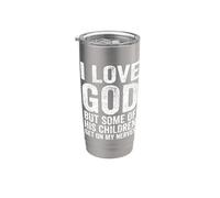 J'aime Dieu mais certains de ses enfants m'énervent, Christ Gobelet isotherme en acier inoxydable double paroi