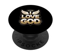 J'aime Dieu, Religion, Foi spirituelle, dévotion PopSockets PopGrip Adhésif