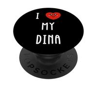 J'aime Dina Nom Drôle PopSockets PopGrip Adhésif