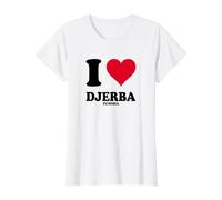 J'aime Djerba T-Shirt Graphique avec Valeur, Femme, Blanc, S