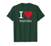 J'aime écrire, J'aime écrire T-Shirt, Homme, Vert Forêt, XL