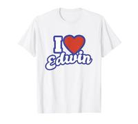 J'aime Edwin T-Shirt Graphique avec Valeur, Homme, Blanc, S