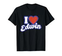 J'aime Edwin T-Shirt Graphique avec Valeur, Homme, Noir, XL