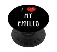 J'aime Emilio Nom Drôle PopSockets PopGrip Adhésif