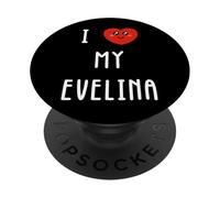 J'aime Evelina Nom Drôle PopSockets PopGrip Adhésif