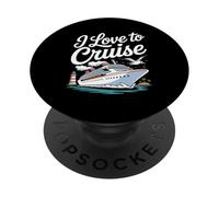 J'aime faire des croisières nautiques en bord de mer PopSockets PopGrip Adhésif