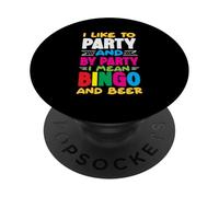 J'aime Faire la fête au Bingo et par fête, Je Veux dire Bingo et bière PopSockets PopGrip Adhésif