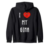 J'aime Gina Nom Drôle Sweat à Capuche