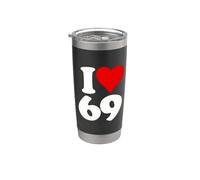J'aime Heart 69 Sixty Nine Gobelet isotherme en acier inoxydable double paroi