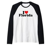 J'aime Heart Florida FL FLA Manche Raglan