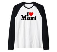 J'aime Heart Miami City en Floride Manche Raglan