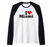 J'aime Heart Miami en Floride Manche Raglan
