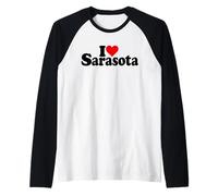J'aime Heart Sarasota en Floride Manche Raglan
