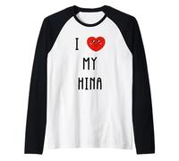 J'aime Hina Nom Drôle Manche Raglan